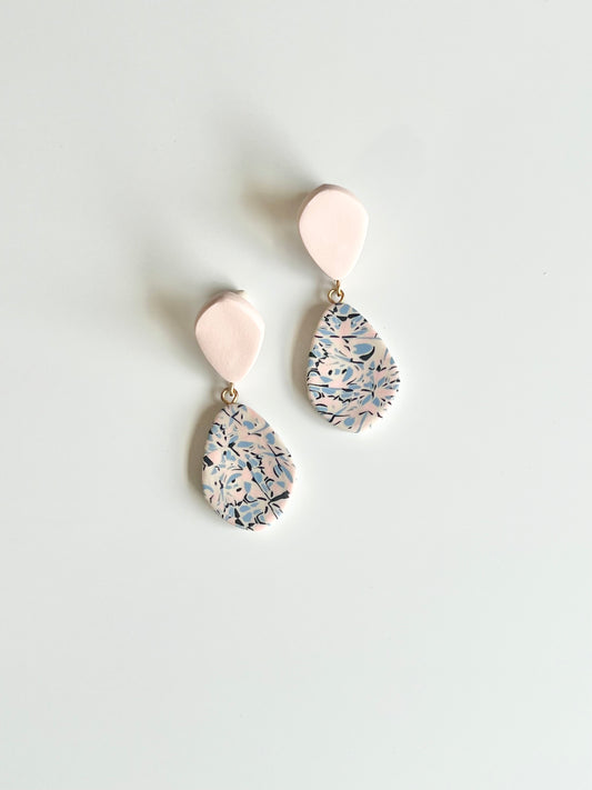 Pink and Blue Long dangles|polymerclay jewellery|handmade